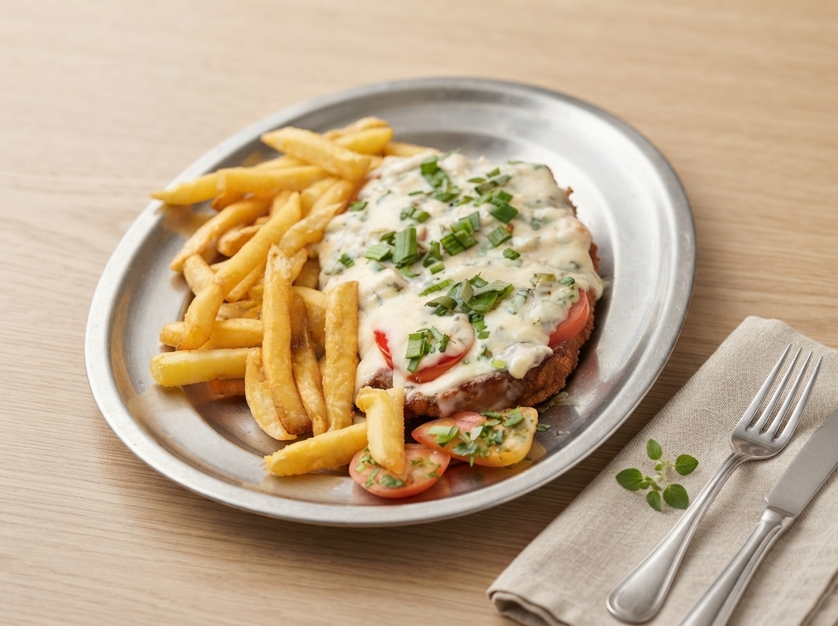 Milanesa de carne al verdeo 