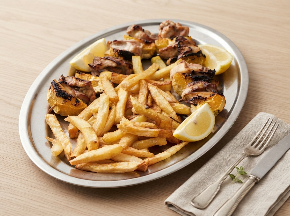 Brochettes de pollo y naranja