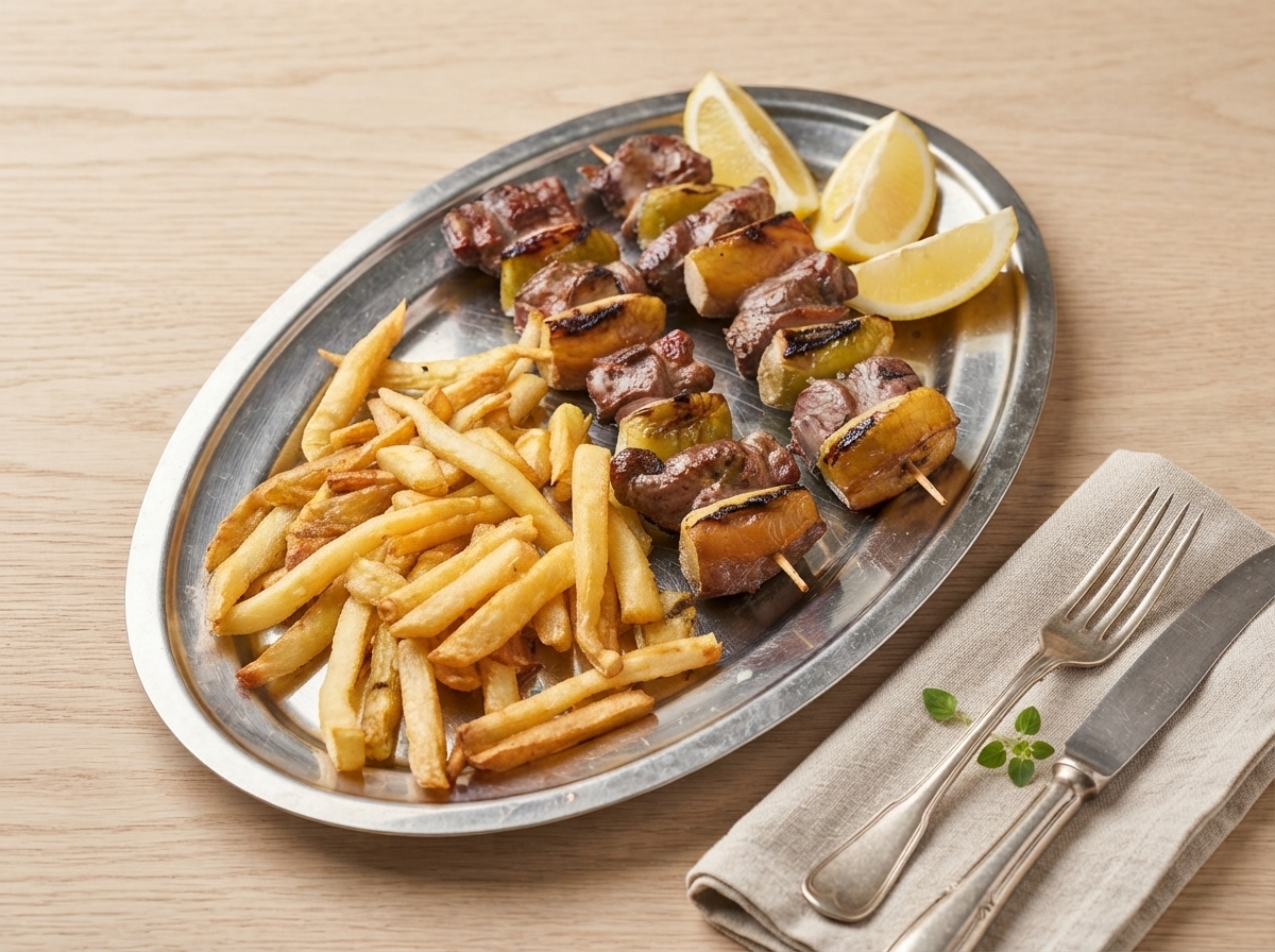 Brochette de bondiola y manzana